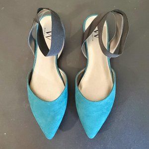 Worthington Womens Globe Ballet Flats Faux Suede